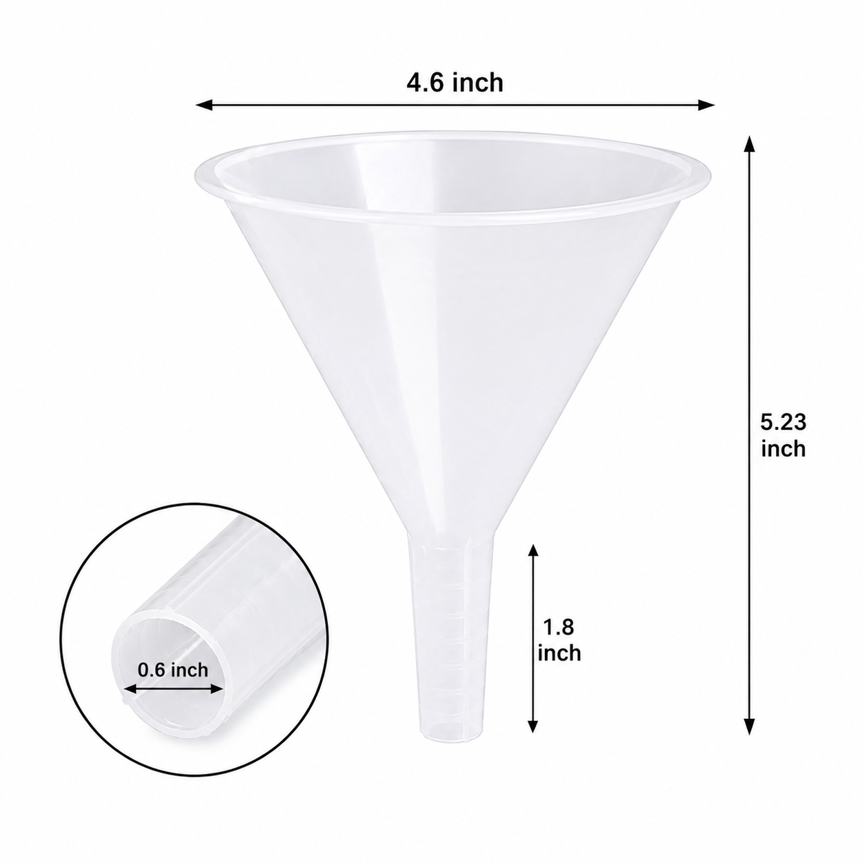 Clear 4.6" Plastic Funnel